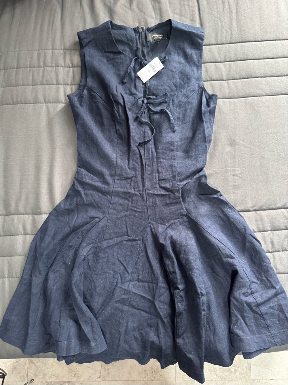 Banana Republic Navy Tie-Front Sleeveless Mini Dress